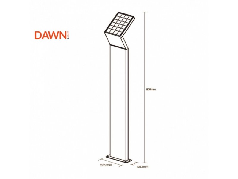 DAWN Stubna Solarna Svetiljka B01 3W 4000K IP54 Cena Karakteristike