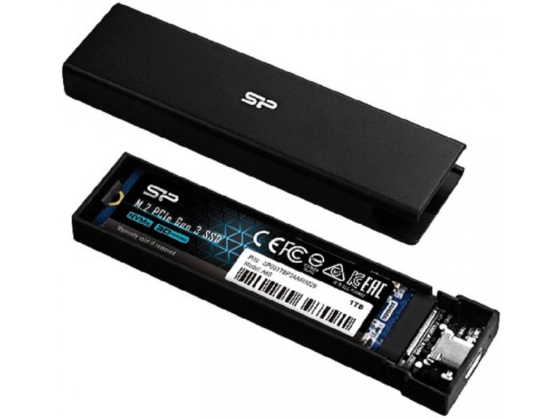 SILICON POWER PD60 Tip C M 2 NVMe Or SATA SSD Rack Crni