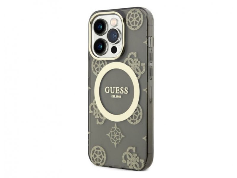 GUESS Futrola Za IPhone 14 Pro Iml Glitter Peony Gold Black MagSafe