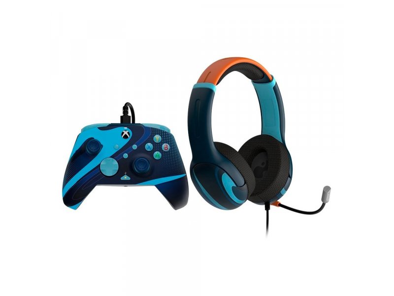 Pdp Xbx Rematch Wired Controller Airlite Wired Headset Bundle Blue