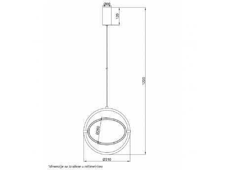 LUNA 253 VISILICA 10W 3000K CRNA DIMABILNA Cena Karakteristike