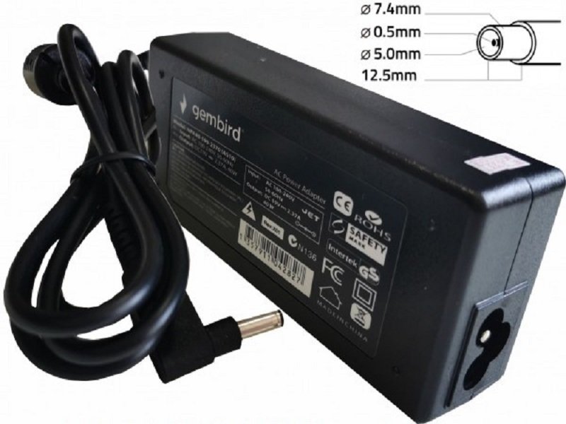 HP EliteBook 8740p Laptop Charger - 65W 3.5A 18.5V 7.4x5.0mm Power Supply